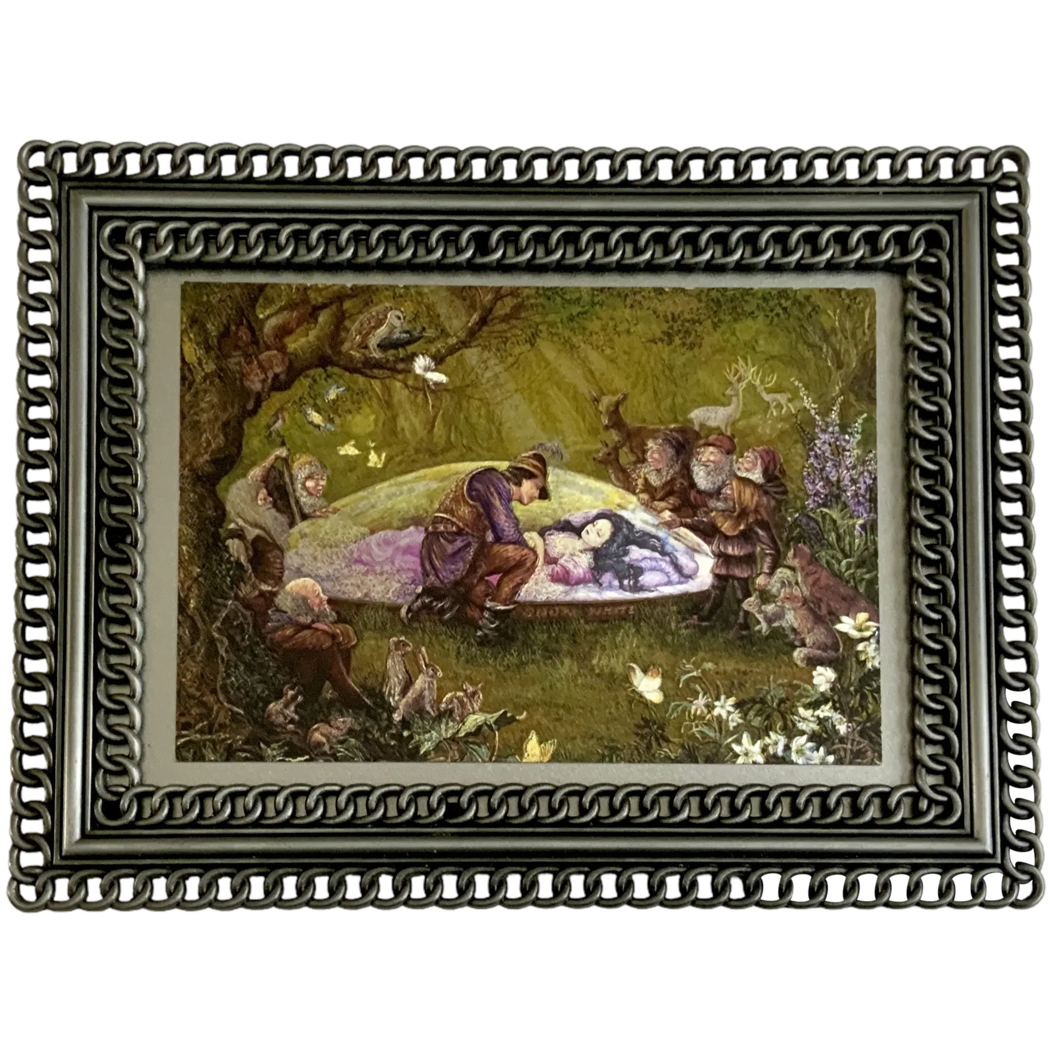 Snow White Dufex Foil Print Postcard Framed Jean & Ron Henry 1990s