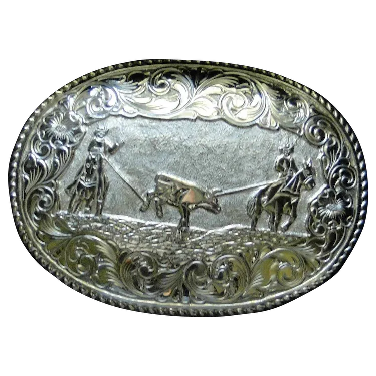 Antique Silver I Love Western Country Music Belt Buckle - Riem Gesp Vintage Stijl