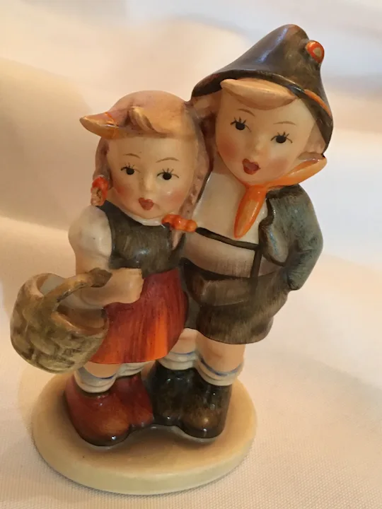 1950s Hand-Painted Vintage Goebel Hummel 'Surprise' Boy & Girl