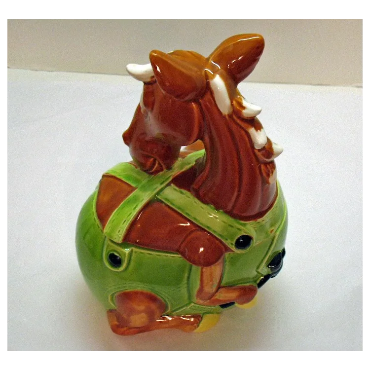 Vintage Working Horse Cookie Jar Made in Japan 1960s Vintage