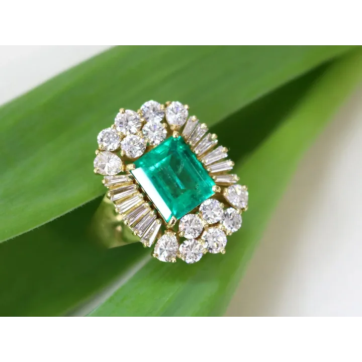 emerald green dress ring Emerald Green Self-Love Chain Ring main image 1