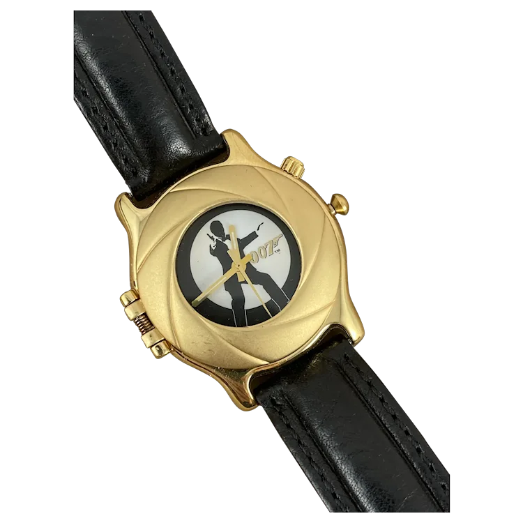 Vintage Fossil Gold Edition 1997 James Bond 007 Fossil Gold