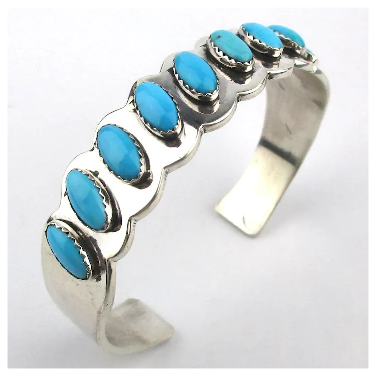Navajo Sterling Silver Cuff Bracelet by Leroy James Sleeping