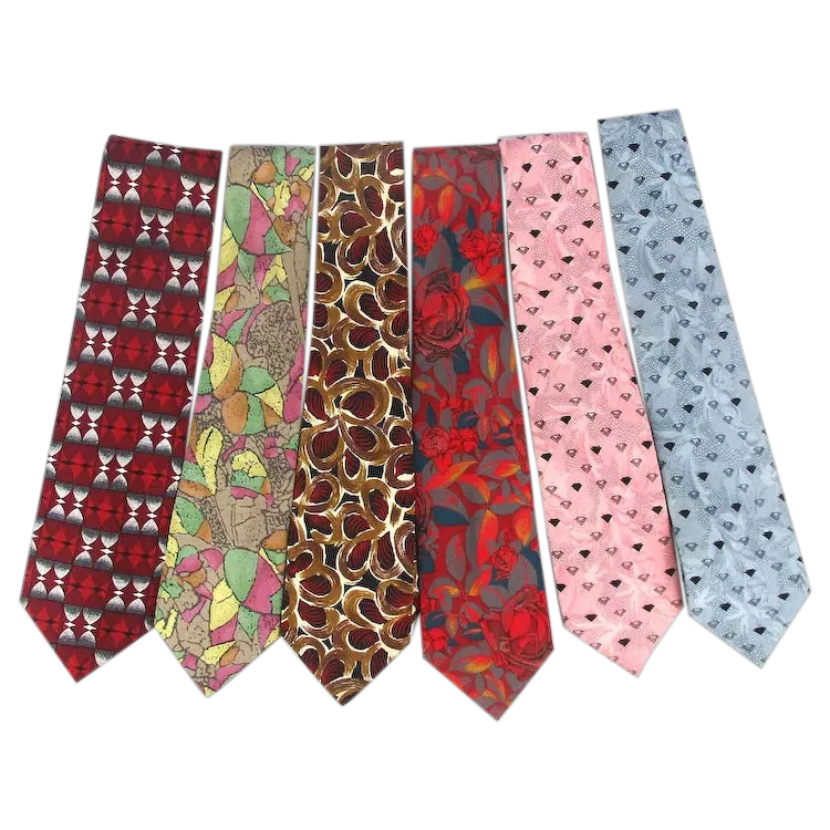 Pierre Balmain Paris Vintage Silk Neckties Print Ties. For Sale at