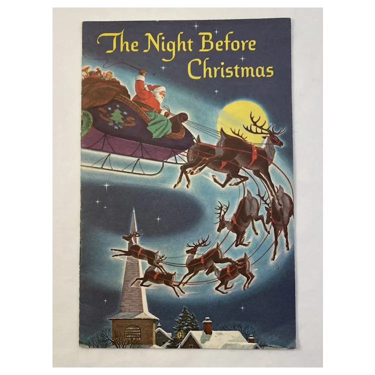 1950s The Night before Christmas Book Booklet Illustrated by