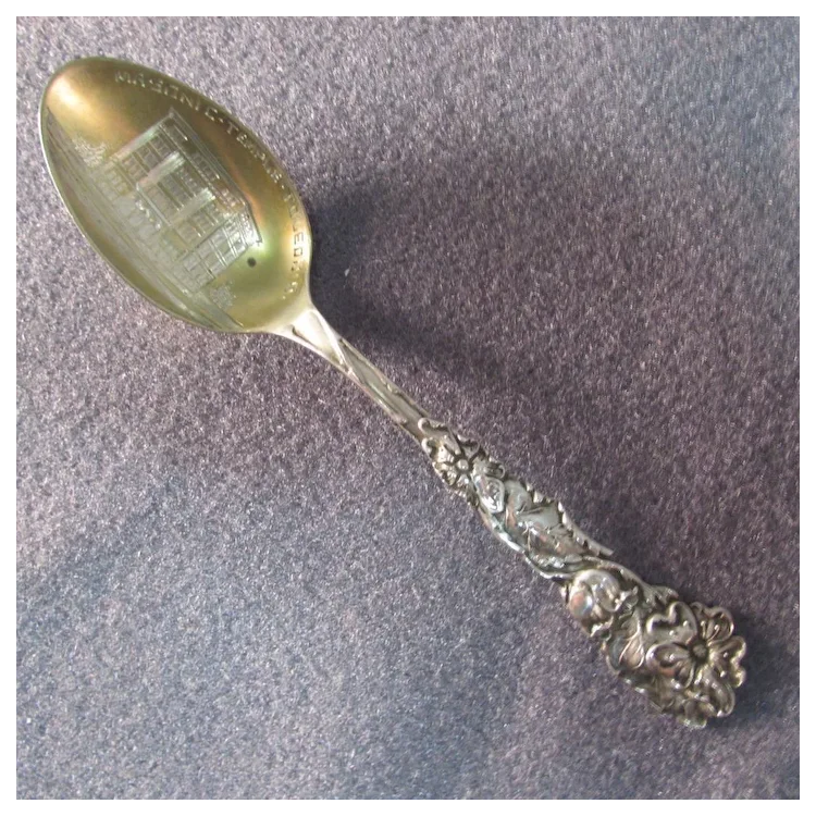 Masonic Temple Toledo Ohio Sterling Silver Souvenir Spoon. For