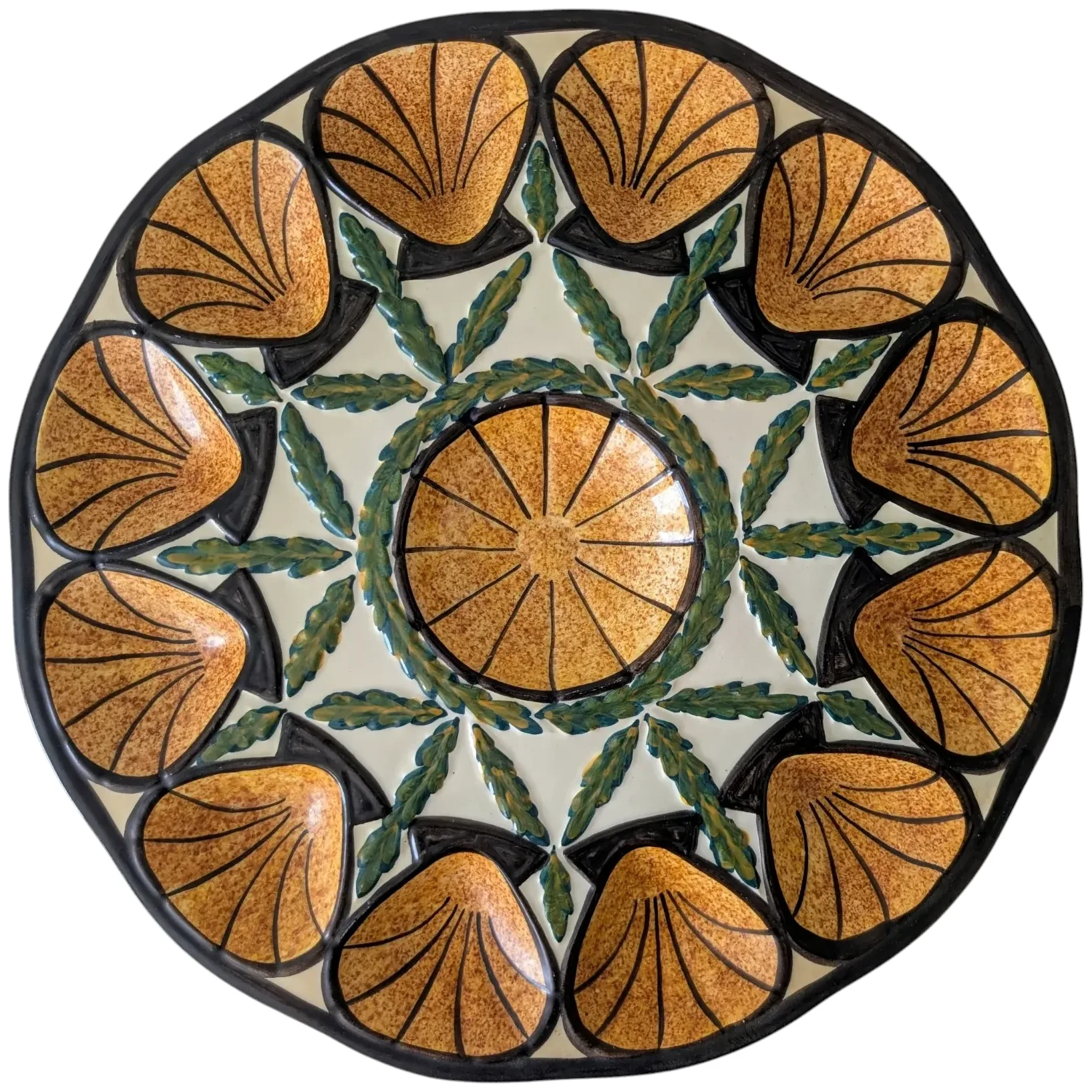 Large Mid-Century French Oyster Platter, St Jean de Bretagne