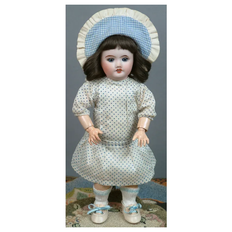 27 cm SFBJ 60 Bleuette 8/0 in Blue & White C. 1920s. For Sale at