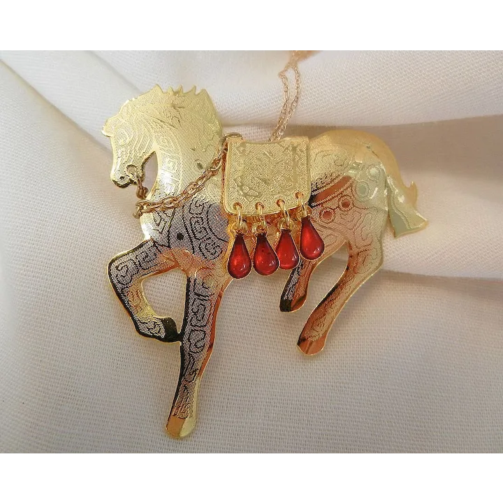Chloé Gold-Tone Horse Head Earrings with Articulated Detail - Shop