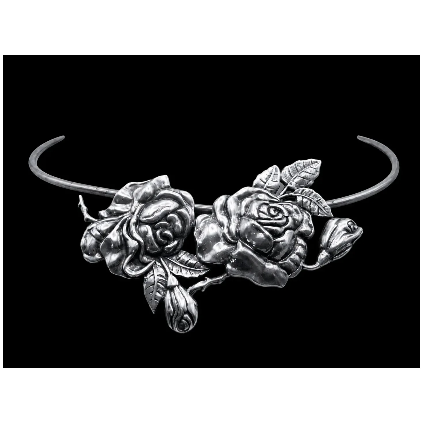 Margot de Taxco Rose Bouquet Sterling Silver Pendant/Brooch #5352