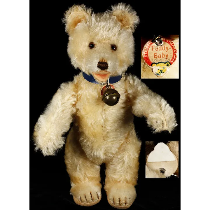 Rare Early Post WW II Steiff 5xJointed Maize Coloring Teddy Baby