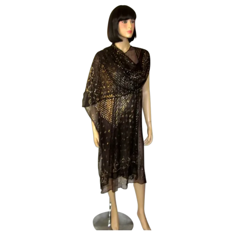 black and gold egyptian dress Small