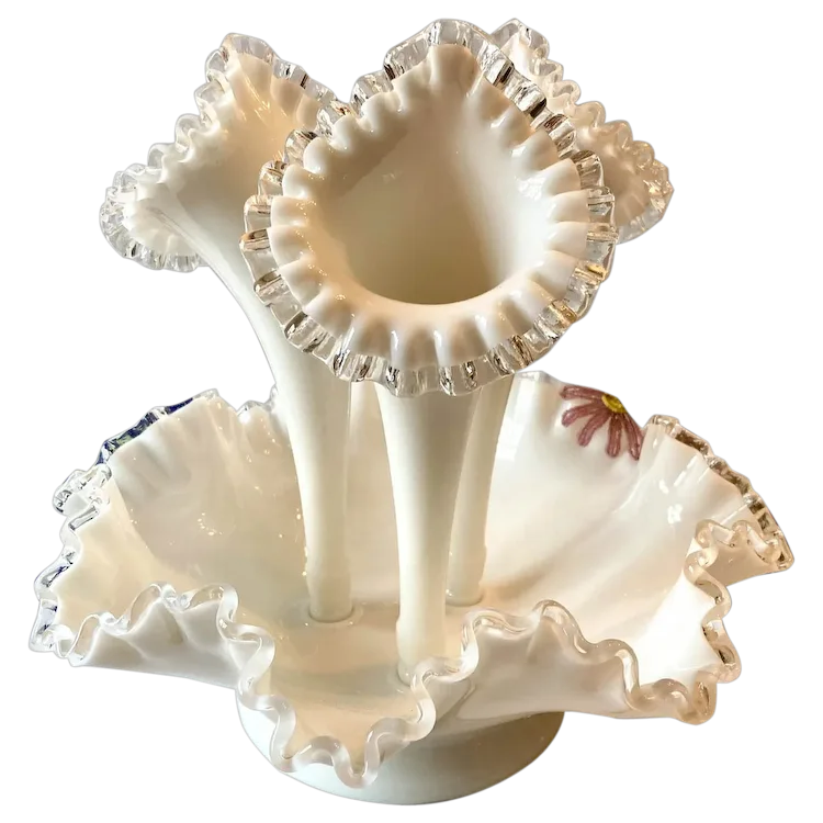 Lovely Fenton Silver Crest 4-Piece Epergne. For Sale at Ruby Lane